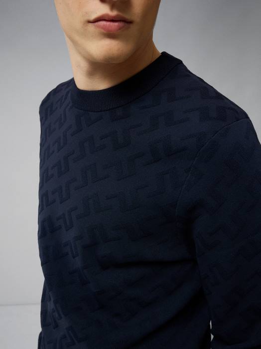 J.Lindeberg menn bridge monogram genser marinen klær F8642344