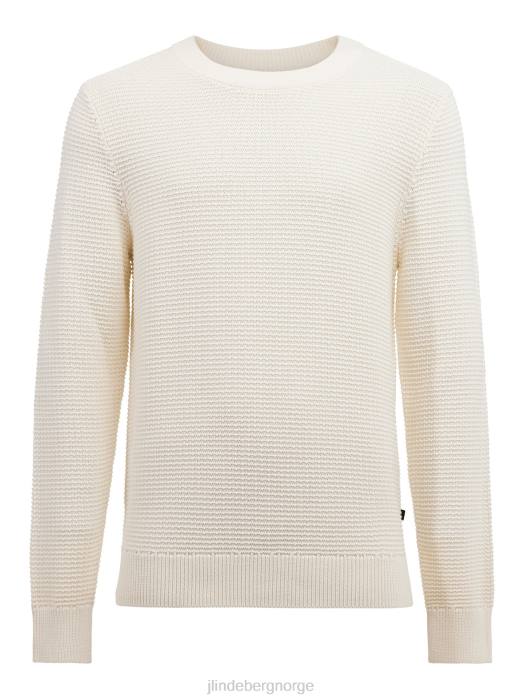 J.Lindeberg menn bueskytter struktur genser hviske hvitt klær F8642363
