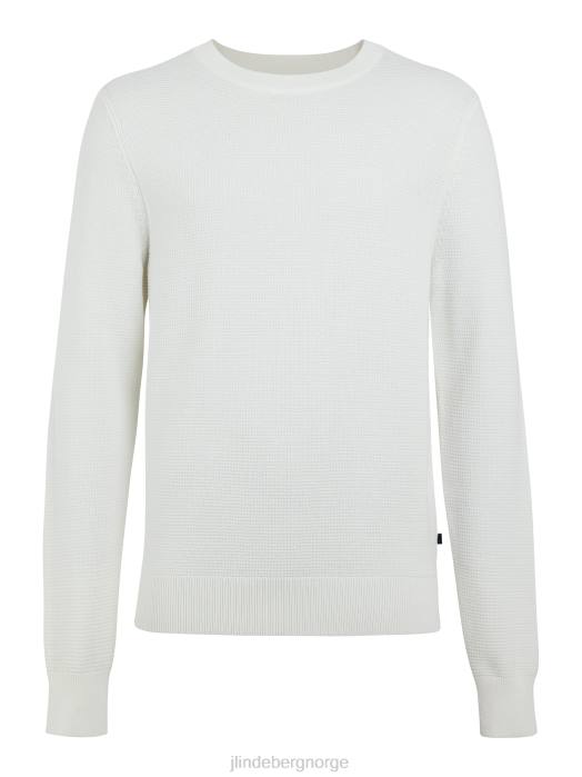 J.Lindeberg menn bueskytter struktur genser sky hvit klær F8642285