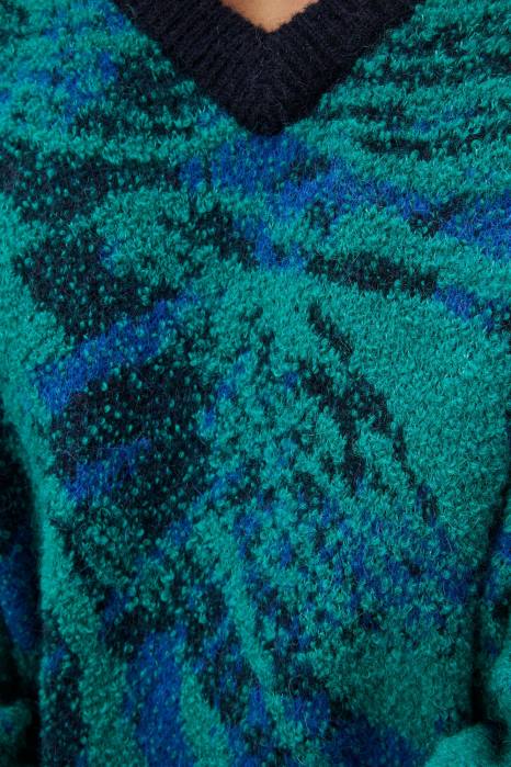 J.Lindeberg menn bukk jacquard genser med v-hals marinedalen klær F864995