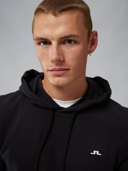 J.Lindeberg menn cal sweat hettegenser svart klær F8641089