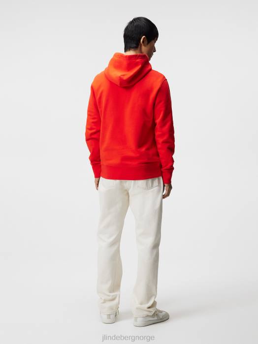 J.Lindeberg menn chip hettegenser ildrød klær F8641078