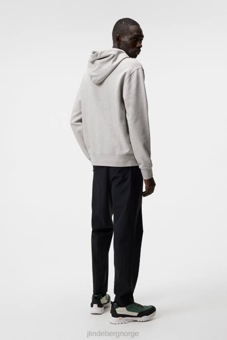 J.Lindeberg menn chip hettegenser lys grå melange klær F8641077