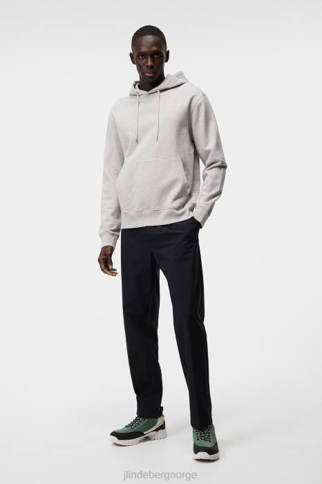 J.Lindeberg menn chip hettegenser lys grå melange klær F8641077