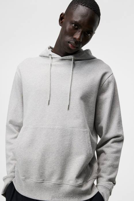 J.Lindeberg menn chip hettegenser lys grå melange klær F8641077