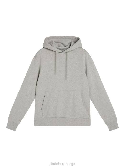 J.Lindeberg menn chip hettegenser lys grå melange klær F8641077