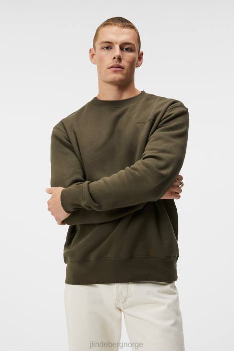 J.Lindeberg menn chip sweatshirt Skoggrønn klær F8641023