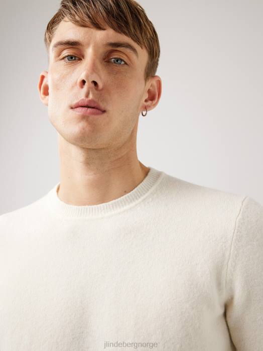 J.Lindeberg menn cole yak blanding genser hviske hvitt klær F8642368