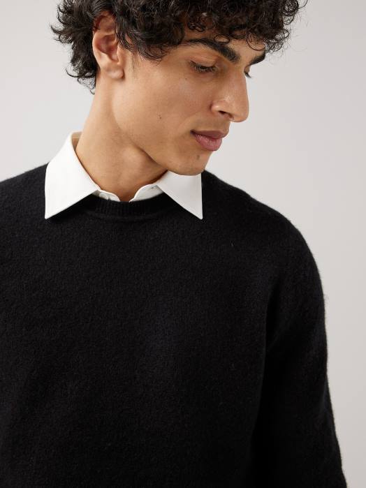 J.Lindeberg menn cole yak blanding genser svart klær F8642367