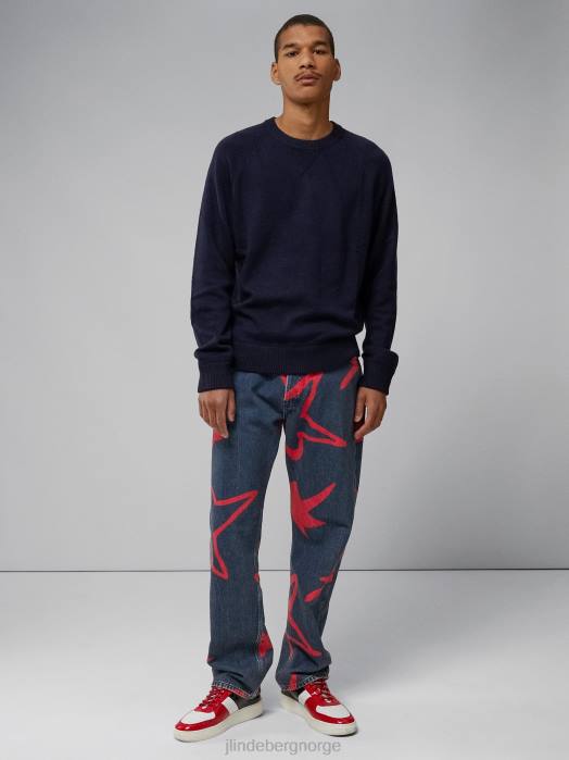 J.Lindeberg menn colton genser i kashmir marinen klær F8642306