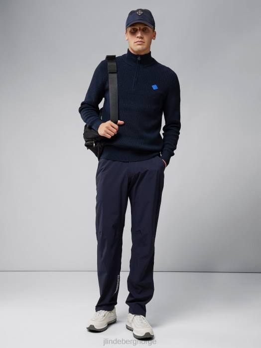 J.Lindeberg menn diamant genser med glidelås marinen klær F8642341