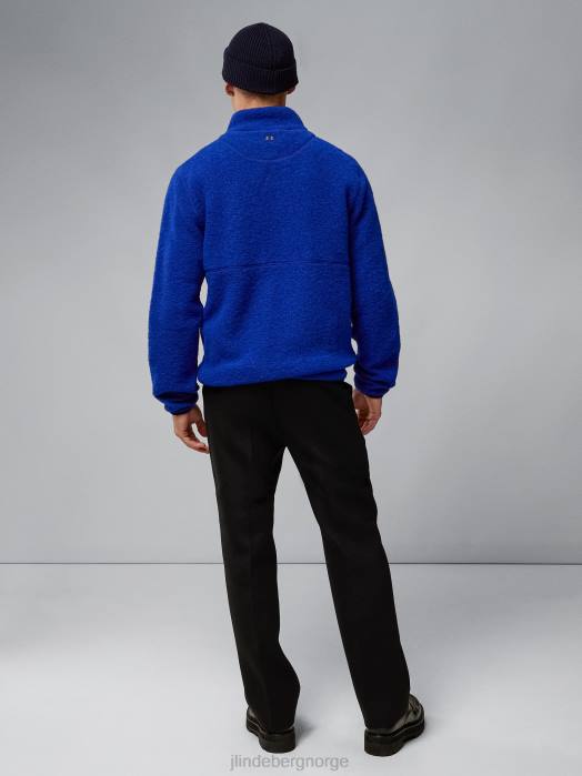 J.Lindeberg menn dustin ull fleecejakke nautisk blå klær F8642327