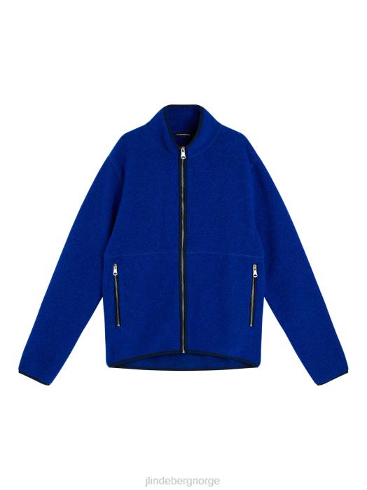 J.Lindeberg menn dustin ull fleecejakke nautisk blå klær F8642327