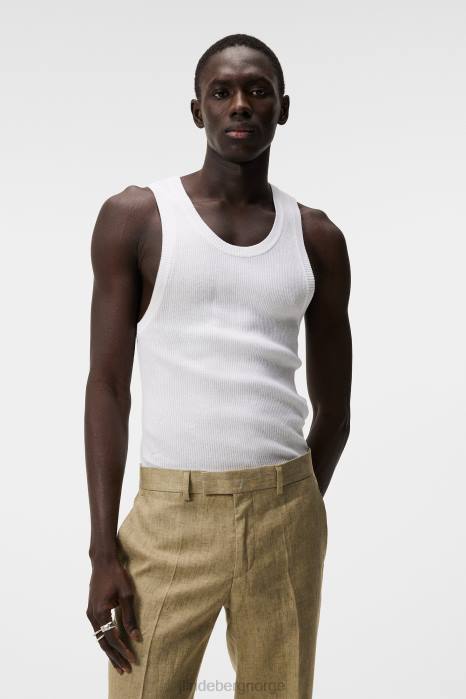 J.Lindeberg menn ed rib strikket tank hvit klær F8641030
