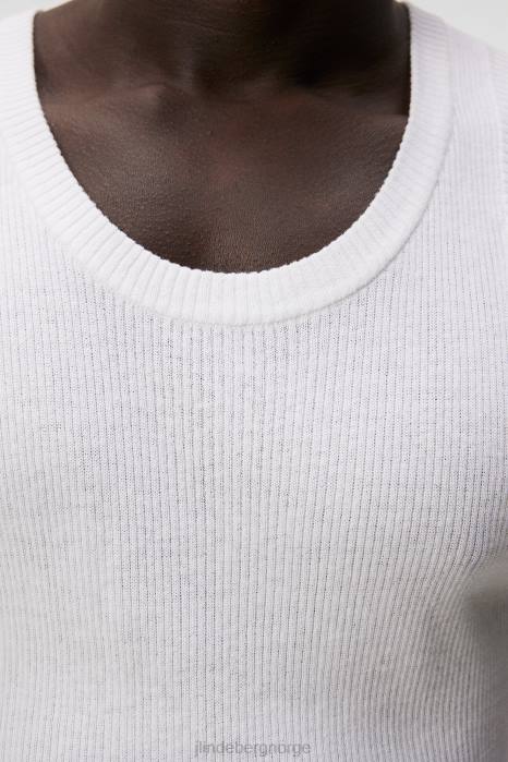 J.Lindeberg menn ed rib strikket tank hvit klær F8641030
