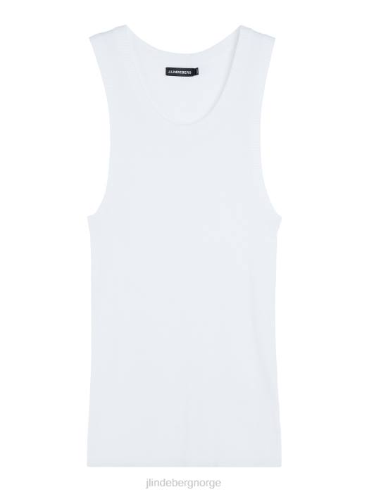 J.Lindeberg menn ed rib strikket tank hvit klær F8641030