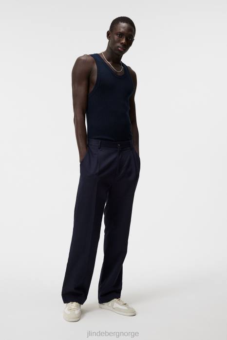 J.Lindeberg menn ed rib strikket tank marinen klær F8641031