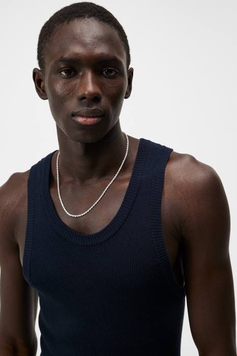 J.Lindeberg menn ed rib strikket tank marinen klær F8641031