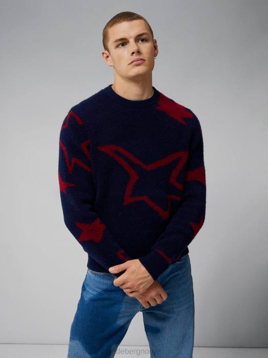 J.Lindeberg menn glen jacquard genser marinen klær F8642293