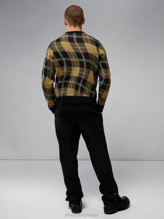J.Lindeberg menn glen jacquard genser tiger brun klær F8642294