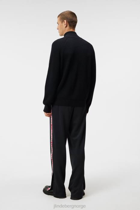J.Lindeberg menn glidelås i kyler ullblanding svart klær F8641003