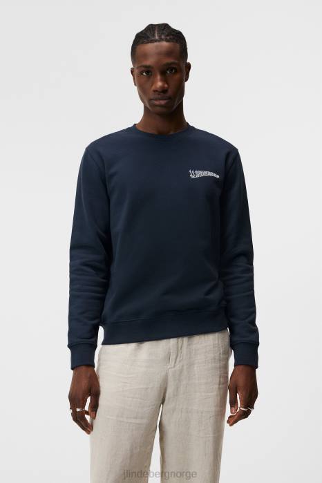 J.Lindeberg menn kaste crew neck marinen klær F8641039
