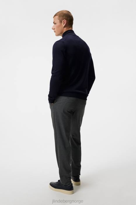 J.Lindeberg menn kiyan genser med kvart glidelås marinen klær F8641042