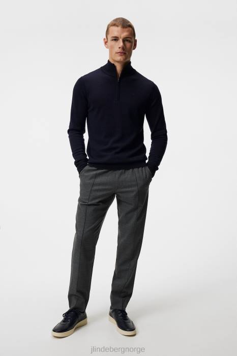 J.Lindeberg menn kiyan genser med kvart glidelås marinen klær F8641042