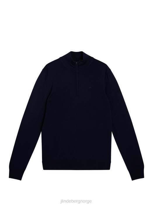J.Lindeberg menn kiyan genser med kvart glidelås marinen klær F8641042