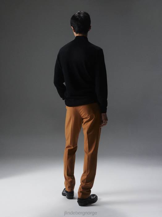 J.Lindeberg menn kiyan genser med kvart glidelås svart klær F8642274