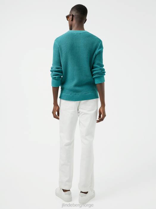 J.Lindeberg menn koselig sommerstrukturgenser dyp innsjø klær F8642354