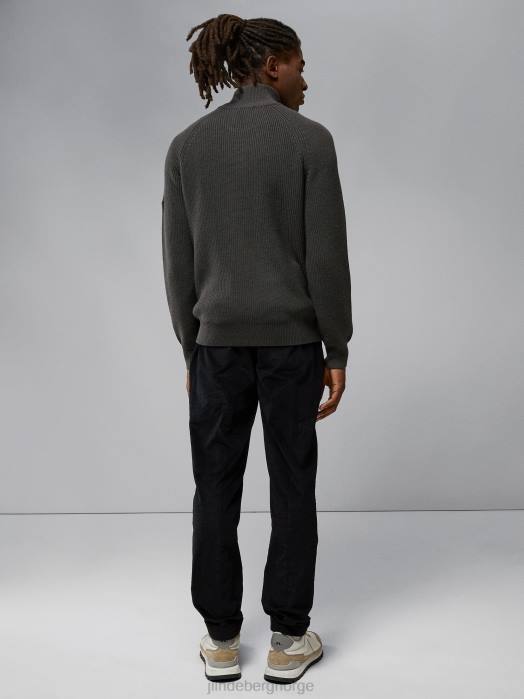 J.Lindeberg menn kyler ullblanding med glidelås vulkansk aske klær F8642303