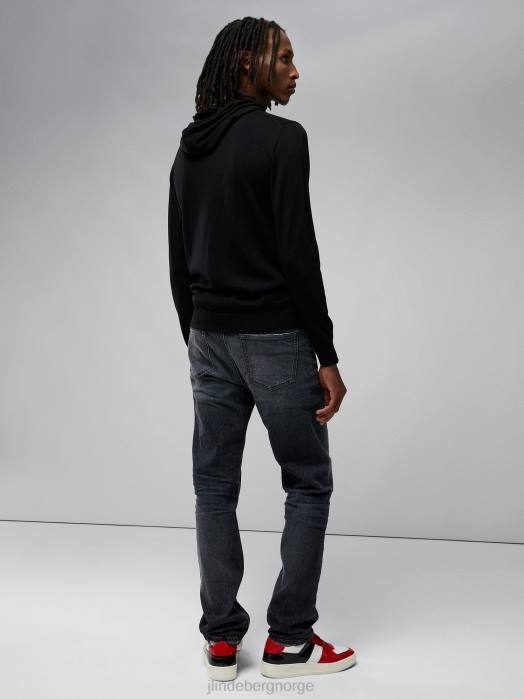 J.Lindeberg menn laurie merino hettegenser svart klær F8642313