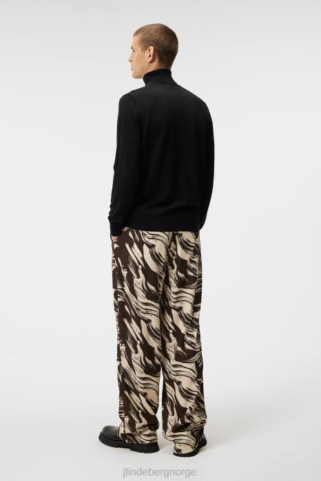 J.Lindeberg menn lyd merino turtleneck genser svart klær F8641006