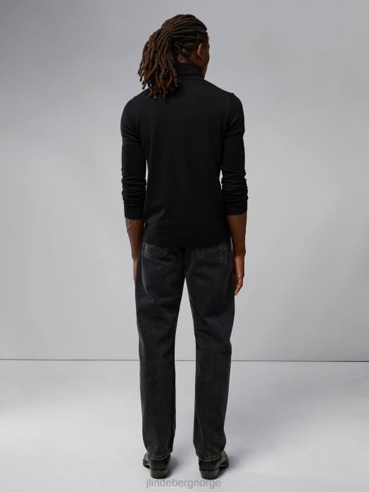 J.Lindeberg menn lyd merino turtleneck genser svart klær F8642319
