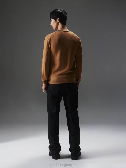 J.Lindeberg menn lyle merino genser med rund hals chipmunk klær F8642287
