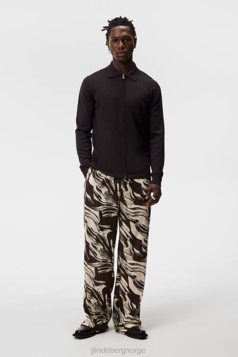 J.Lindeberg menn nyle merino cardigan med glidelås delikat klær F8641012