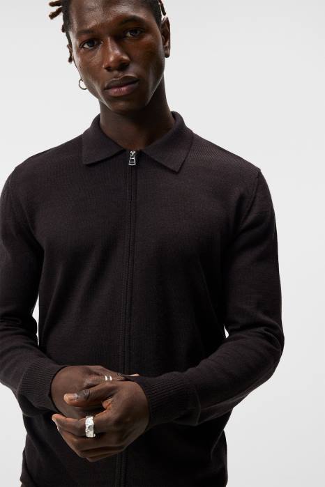 J.Lindeberg menn nyle merino cardigan med glidelås delikat klær F8641012