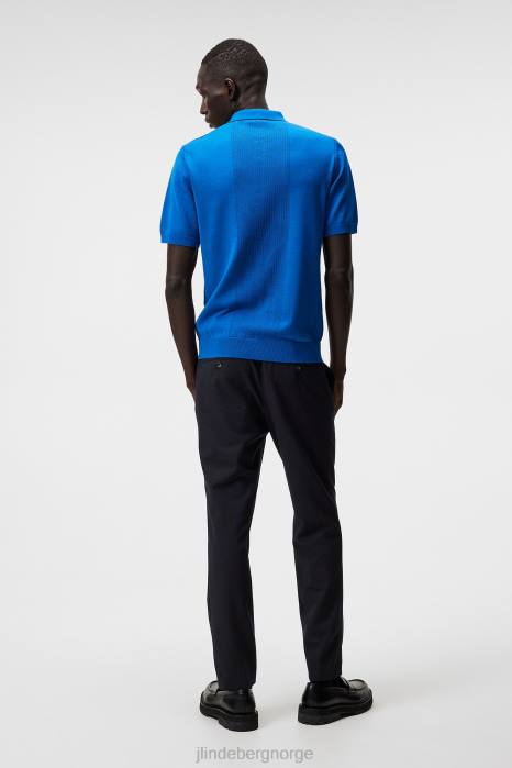 J.Lindeberg menn rey stripet polo marinen klær F8641044