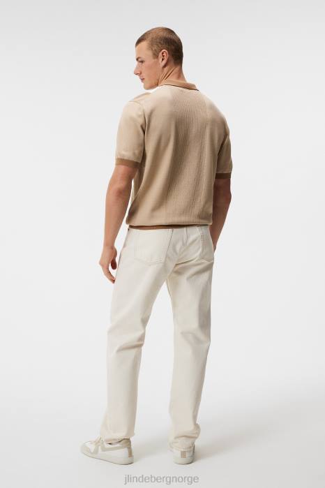 J.Lindeberg menn rey stripet polo tiger brun klær F8641043