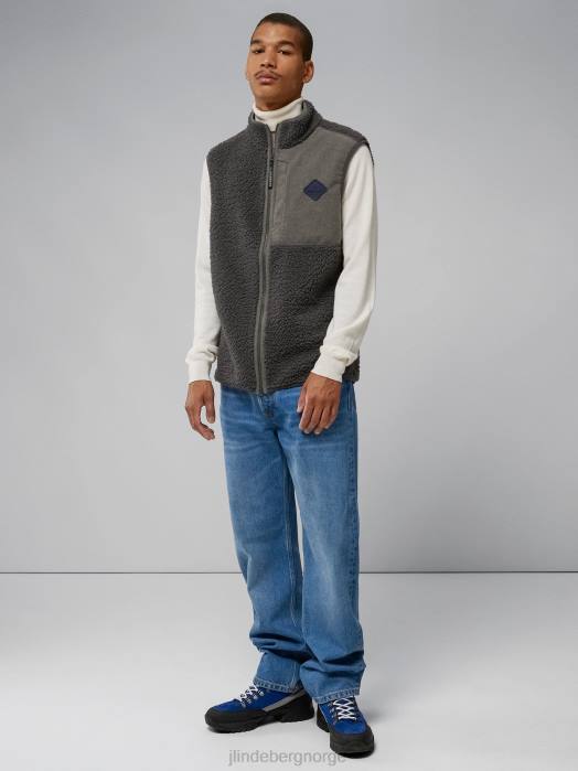 J.Lindeberg menn zeke pile vest vulkansk aske klær F8642349