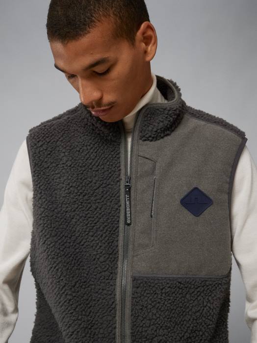 J.Lindeberg menn zeke pile vest vulkansk aske klær F8642349