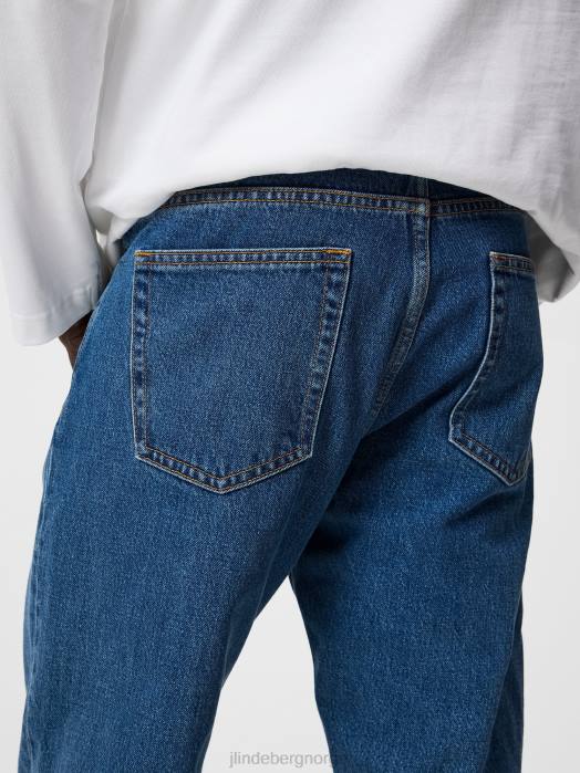 J.Lindeberg menn cody flat indigo vanlige jeans mellomblå klær F8641103
