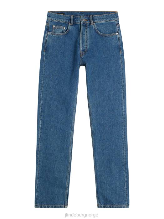 J.Lindeberg menn cody flat indigo vanlige jeans mellomblå klær F8641103