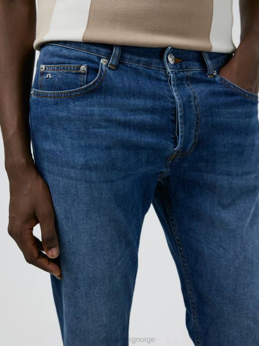J.Lindeberg menn cody mid indigo jeans mellomblå klær F8642587