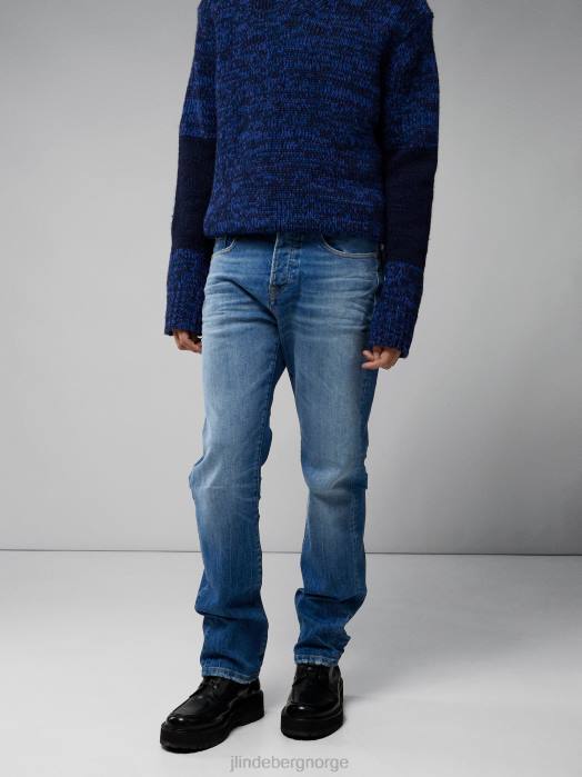J.Lindeberg menn cody vintage vask jeans lyse blå klær F8642579