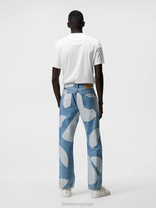J.Lindeberg menn johnny dot løse jeans lyse blå klær F8641097
