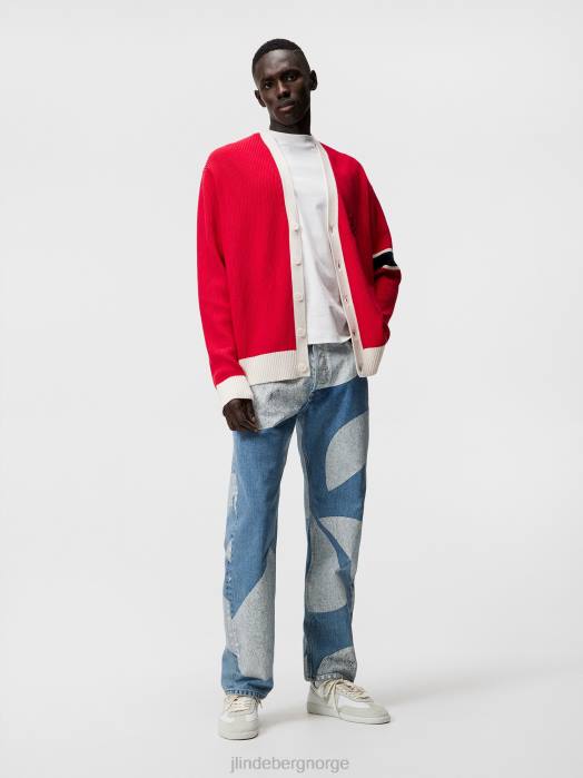 J.Lindeberg menn johnny dot løse jeans lyse blå klær F8641097