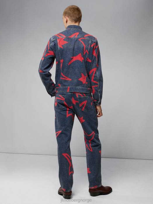 J.Lindeberg menn johnny star jeans med tryk marinen klær F8642578