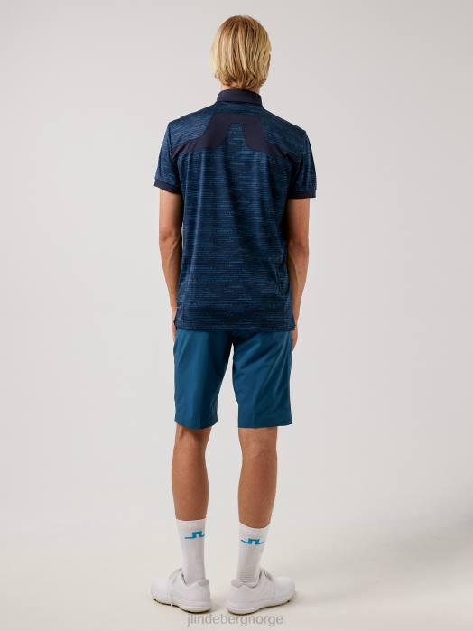 J.Lindeberg menn kv print golfpolo hq blå klær F8642119